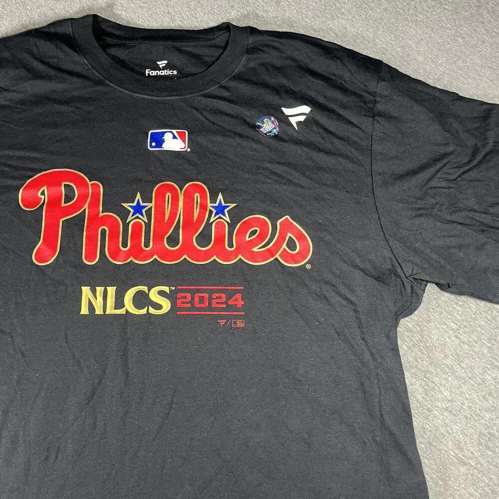 NWT Philadelphia Phillies MLB Large Mens NLCS 2024 Black Baseball Champions Tee